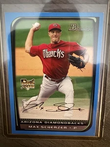 2008 Topps Bowman Max Scherzer Rookie Blue BDP33 Numbered 096/399 - Picture 1 of 12
