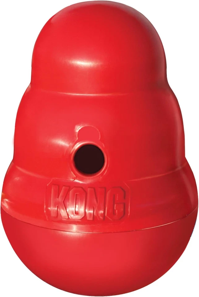 KONG Wobbler - Juguete interactivo para perros para dispensar golosinas - Alimentador lento para perros para él Foto 1 de 4