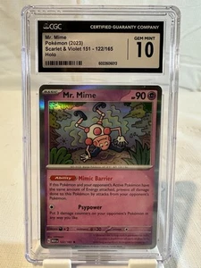 Pokemon Mr. MIME 122/165 - SCARLET & VIOLET 151 REVERSE HOLO ENGLISH CGC 10 - Bild 1 von 3