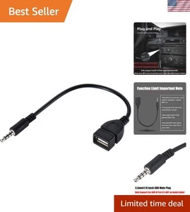 Câble de lecture de musique AUX vers USB 2.0 élégant pour une expérience audio de voiture améliorée - Photo 1 sur 9
