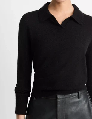 Vince свитер Джонни воротник v-образным вырезом черный шерсти шелк кашемир большой новый с Ярлыками лучший подарок - Изображение 1 из 4