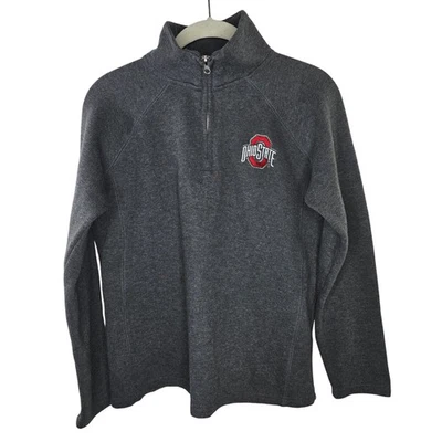 Ohio State University Gris 1/4 Cremallera Pullover Polar Sudadera Talla Pequeña Foto 1 de 4