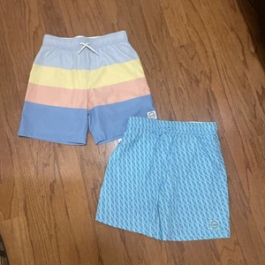 Abercrombie Kids Swim Trunks Boys 11 12 Colorful Stripe Beach Set of 2 Swimwear - Picture 1 of 10