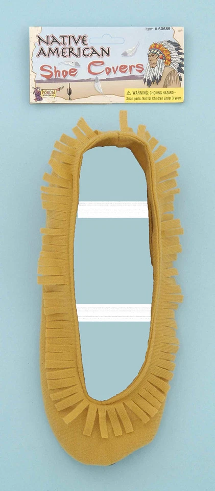 DE LUJO ADULTO NATIVO AMERICANO CUBRE ZAPATOS MOCASINES HALLOWEEN DISFRAZ ACCESORIO Foto 1 de 1