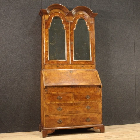 Large English trumeau double body funiture bureau desk antique style commode Cover