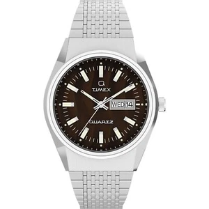 Timex TW2W62400 Q TIMEX FALCON EYE braun silber Edelstahl Herren Uhr NEU - Bild 1 von 8
