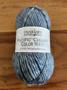 Cascade Pacific Chunky Color Wave Yarn WINTER #404 Blue Gray, 3.5 oz. - Picture 1 of 6