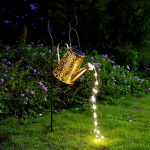 Solar Lights Outdoor Garden Decor, Large Hanging Waterproof Watering Can Landsca - Picture 1 of 11