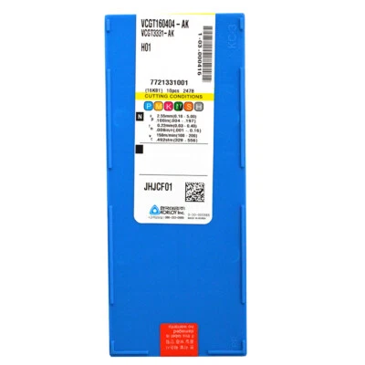 KORLOY VCGT160404-AK H01 Carbide Inserts CNC TOOL ✦Kd