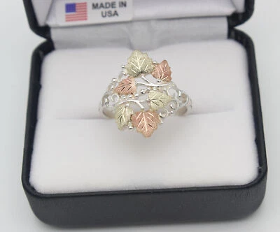 Atractivo anillo Black Hills oro sobre plata de ley para damas talla 9 ENVÍO RÁPIDO Foto 1 de 2