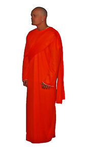 Shaolin Monk Costume Buddhist Buddha Thai Monk Robes Orange Fancy Dress