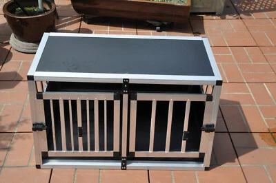 Hundetransportbox auto alu, für zwei Hunde, Mittelwand rausnehmbar, Gebraucht - Bild 1 von 4