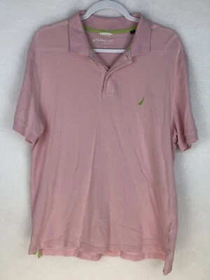Camisa polo masculina Nautica grande rosa ajuste clássico manga curta 100% algodão - Imagem 1 de 4