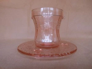 Depressionsglas ROSA PLATTE Vintage UND ROSA RUNDER BEHÄLTER - VIKTORIANISCHER LOOK - - Bild 1 von 8