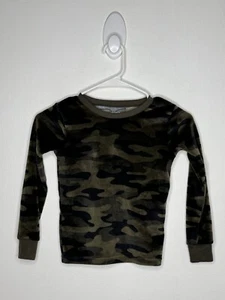 Carters Velour Camouflage Pajama Shirt Boys Size 6 Green Long Sleeve - Picture 1 of 4