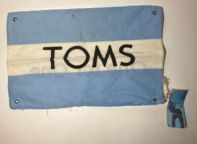 Bolso de Viaje TOMS Lino Zapato Polvo Cordón Bandera Azul y Blanco Uno por Uno VACÍO Foto 1 de 4