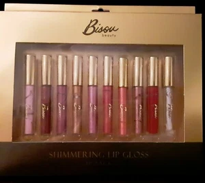 "NEW" Bisou Beauty 10 Pack Shimmering Lip Gloss MANY AVAILABLE - Picture 1 of 4