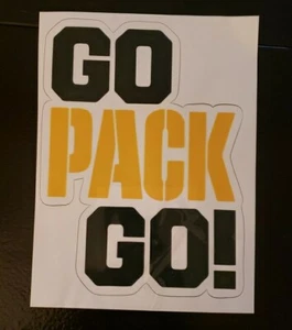 Go Pack Go Dk. Adesivo vinile verde/oro NFL squadra sport decalcomania Green Bay Packers - Foto 1 di 3