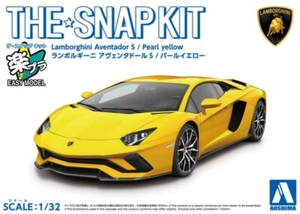 Aoshima 1/32 Scale Model Car Snap Kit Lamborghini Aventador S (Pearl Yellow) - Picture 1 of 3