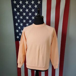 MEDIUM men's vtg 80s Tultex Salmon Pink Sweatshirt 50 50 90s made in usa 2f688p
