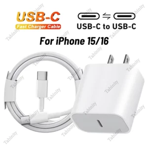 20W USB C Fast Charger Block Adapter For iPad iPhone 15 16 Samsung Type C Cable - Picture 1 of 15