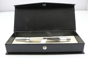 Bolígrafo vintage Louis Codan blanco y negro jaspeado (estuche) - Imagen 1 de 9