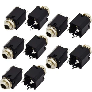 10Pcs1/4" 6.35mm Stereo Jack Socket Audio Plug For Guitar Pedal/Amp/ Diy - Picture 1 of 7