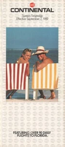 Continental Airlines timetable 1989/09/07 - Picture 1 of 1
