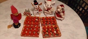 Vintage Sammlerstück Weihnachtsschmuck versch. Erdbeere 3 Mäuse 2 Trolle - Bild 1 von 5