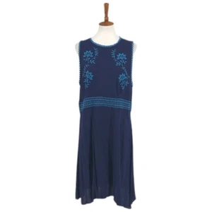 Xhilaration Navy Blue Floral Embroidered Dress sz XXL - Picture 1 of 6
