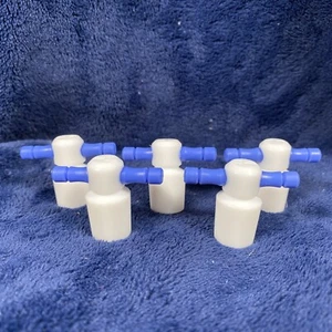 Plastic Blue Handlebar Style Volumetric Flask Stopper #S 16 Lot of 5 Pieces - Picture 1 of 6
