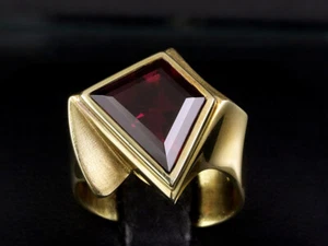 Außergewöhnicher Rhodolith Ring ca. 6,00ct 15,0g 585/- Gelbgold - Bild 1 von 8