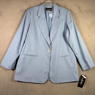 Requirements Blazer Womens 12 Light Blue Single Breasted Pastel Office NEW - Image 1 of 4