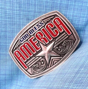 God Bless America Belt Buckle Western Religious Vtg Montana Silversmiths .NOX728 - Picture 1 of 10