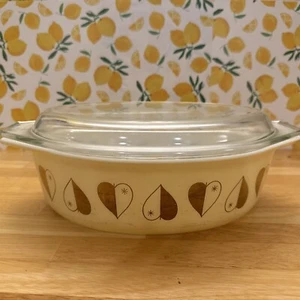 Pyrex Golden Hearts Auflaufform Vintage Cinderella 045 2,5 Quart Glas oval mit Deckel - Bild 1 von 21