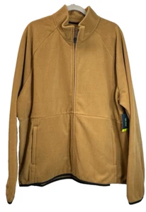 Tek Gear Men's Jacket Size XXL Tan Fleece Full Zip w/ Warm Zip Pockets Outdoor - Picture 1 of 11
