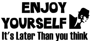 Enjoy Yourself It's Later Than You Think - Car Bike Scooter Van Camper Sticker - Picture 1 of 2