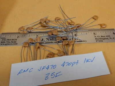 RMC JF470 470pf 1KV Z5F 陶瓷圆盘电容器 批量 显示 NOS — 第 1/4 张图片
