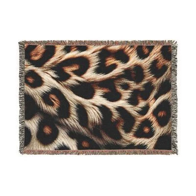 Manta Tejida Moderna Leapord Animal Salvaje Estampado Piel Edredón Arte de Pared Tapiz Foto 1 de 3