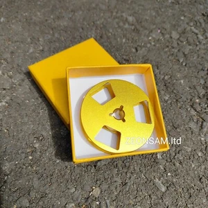 Ein Paar 1/4" x 2,5" Tonbandspule Gold Aluminium Spule zu Spule leer Aufnahmespule - Bild 1 von 6