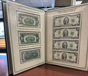 1928-2003 Two Dollar $2 Notes Folio PCS Folder - Picture 1 of 5