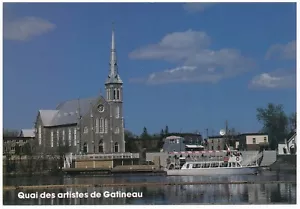Postal Hull Quebec QC Iglesia de San Francisco de Sales Quai Des Artistes Gatineau - Imagen 1 de 2