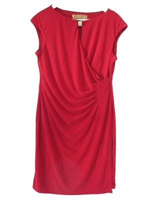 Nipon красный платье женщин 10P собранными в Рюш без рукавов эластичной сексуальный офис сирена VNTG 80-х - Изображение 1 из 4