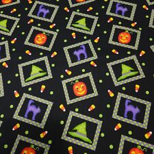 Tricks and Treats BTY Phyllis Dobbs Quilting Treasures Halloween Cat Witch Hat