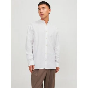 Jack & Jones Mens Ls B Lin Shirt Plain Long Sleeve - Picture 1 of 13