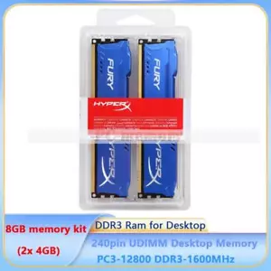 HyperX 8GB Memory Kit 2x4GB HX316C10FK2/8 DDR3-1600 2Rx8 DIMM Desktop Gaming Ram - Picture 1 of 7