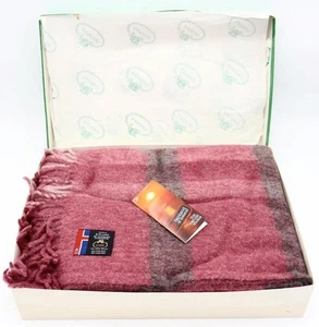 Manta de lana pura Samband of Iceland Landau Sunna 59" x 80" (ROSA) NUEVA EN CAJA - Imagen 1 de 7