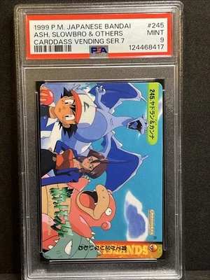 Ash Slowbro & Others #245 PSA 9 1999 Pokemon Japanese Bandai Carddass Vending 7 - Image 1 of 4