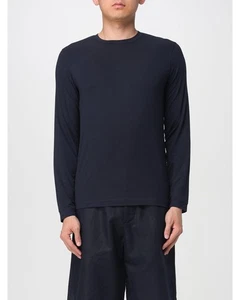 Giorgio Armani Long Sleeve Round Neck Top Men Blue T-Shirts - Picture 1 of 5