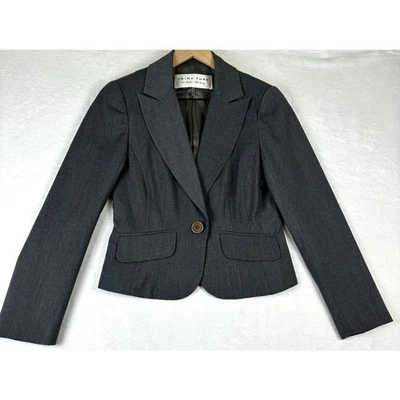 Блейзер женский Trina Turk на одной пуговице размер 4 цвет древесный уголь - Изображение 1 из 4